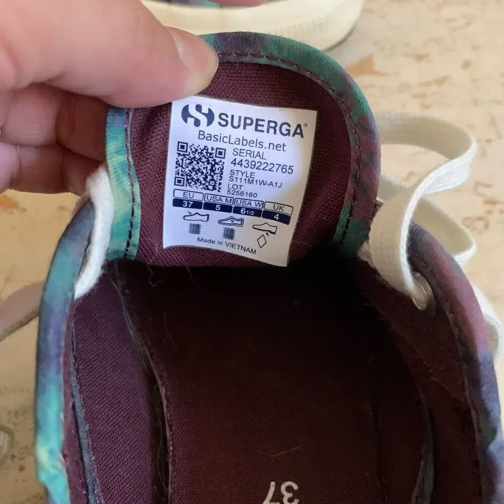 Womens Superga tie dye cotu 2750 canvas sneakers size 6.5 (37)